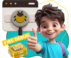 Тестирование & Vibe Debug. Охотники за багами - КИБЕРшкола программирования для детей, компьютерные курсы для школьников, начинающих и подростков - KIBERone г. Славянск на Кубани