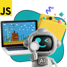 Язык программирования JavaScript + AI. Проектное обучение + геймификация + AI-помощники - КИБЕРшкола программирования для детей, компьютерные курсы для школьников, начинающих и подростков - KIBERone г. Славянск на Кубани
